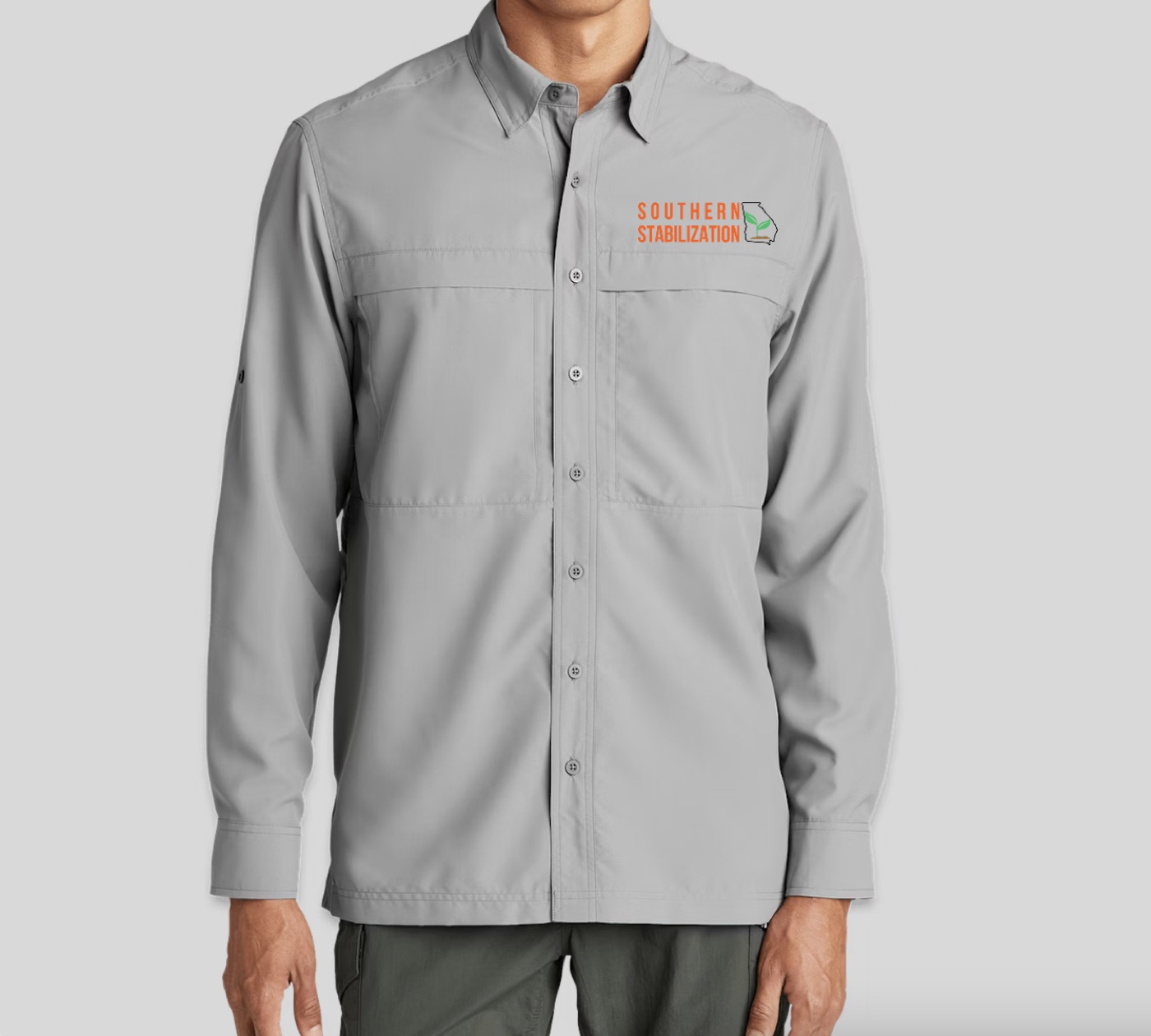 Long sleeve performance shirt, front